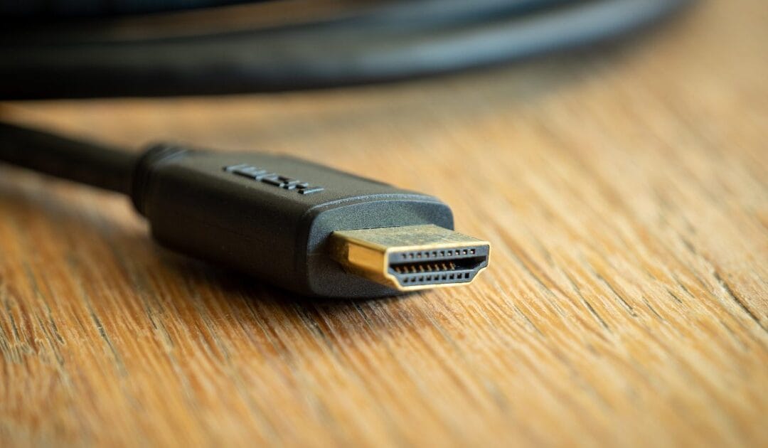 Close-up of an HDMI connector